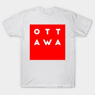 Ottawa | Red square, white letters | Canada T-Shirt